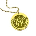 Carry Your Dreams Close – Monogram Disc Necklace in 18K Gold Plating – For Dreamers and Beloved Souls - Image 4
