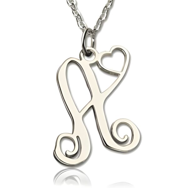 Monogram heart necklace for her, a cherished keepsake