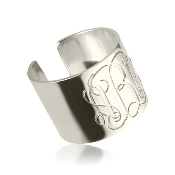 Personalized monogram cuff ring for her