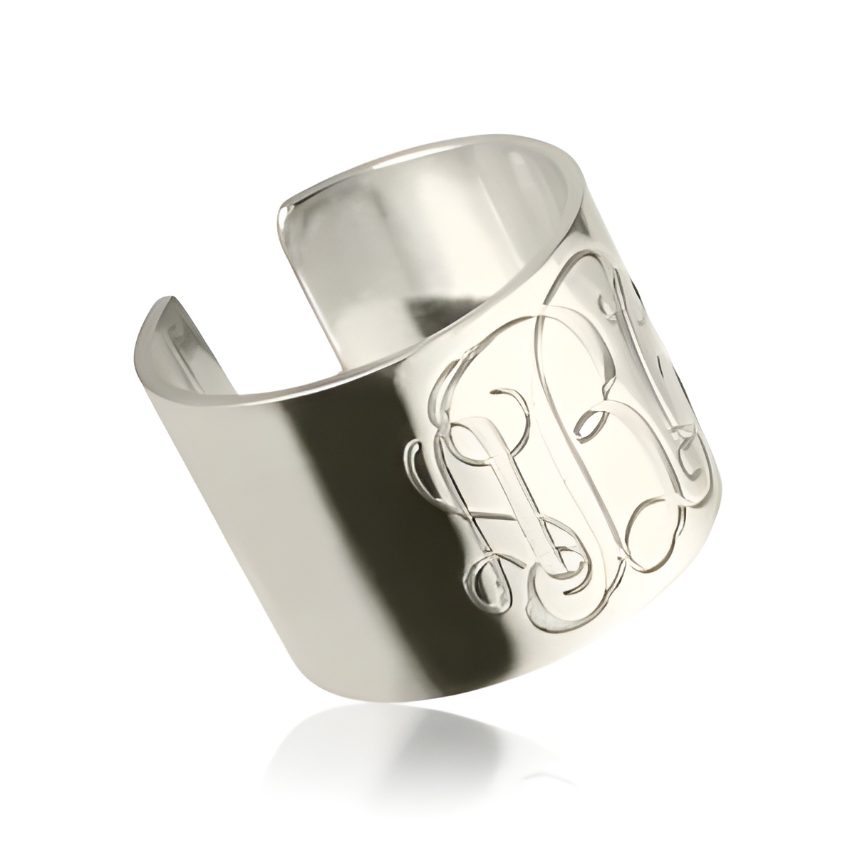 Personalized monogram cuff ring for her