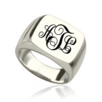 Personalized signet ring with monogram for cherished memories