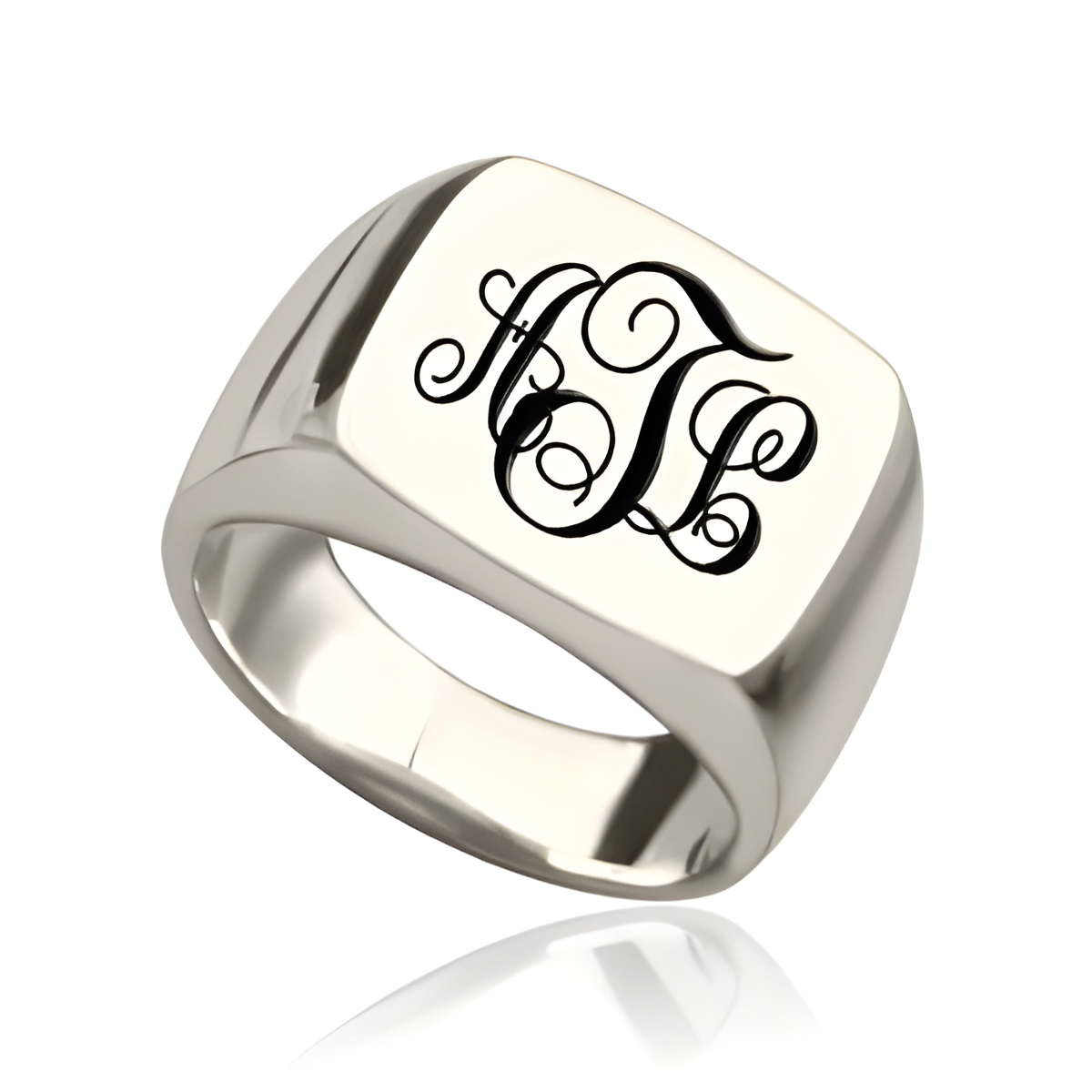 Personalized signet ring with monogram for cherished memories