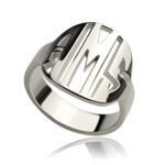 Personalized sterling silver monogram ring for unique identity