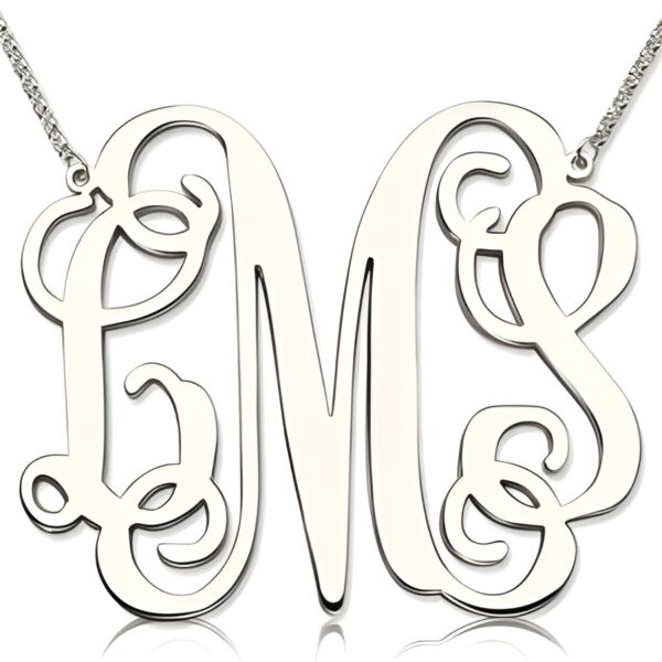 XXL Sterling Silver Monogram Necklace for bold identity