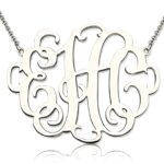 Personalized monogram necklace in sterling silver