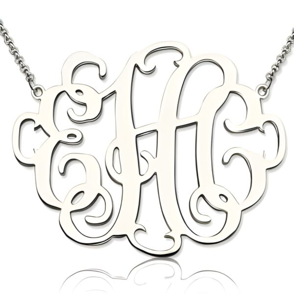 Personalized monogram necklace in sterling silver
