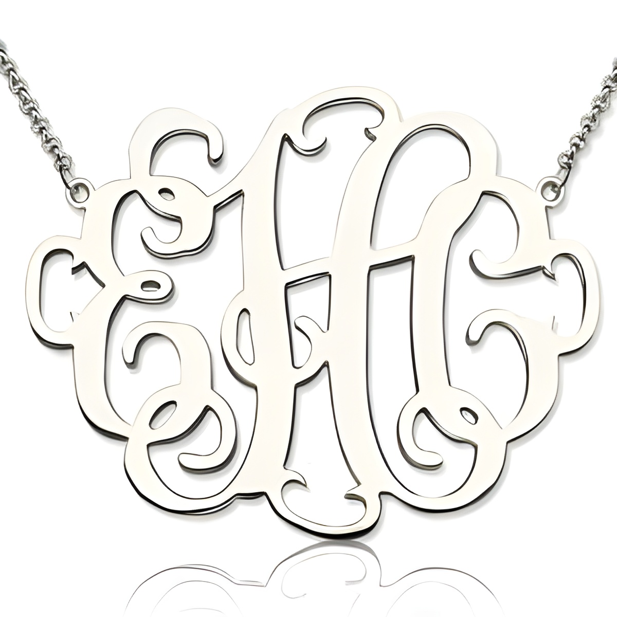 MO86_featured Personalized monogram necklace in sterling silver