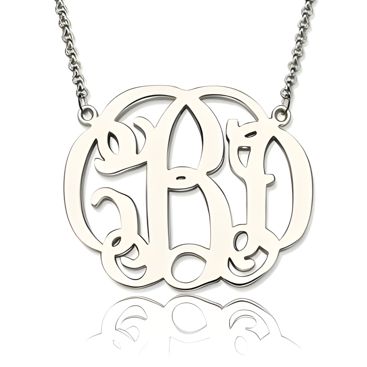 Sterling silver monogram necklace showcasing personalized style