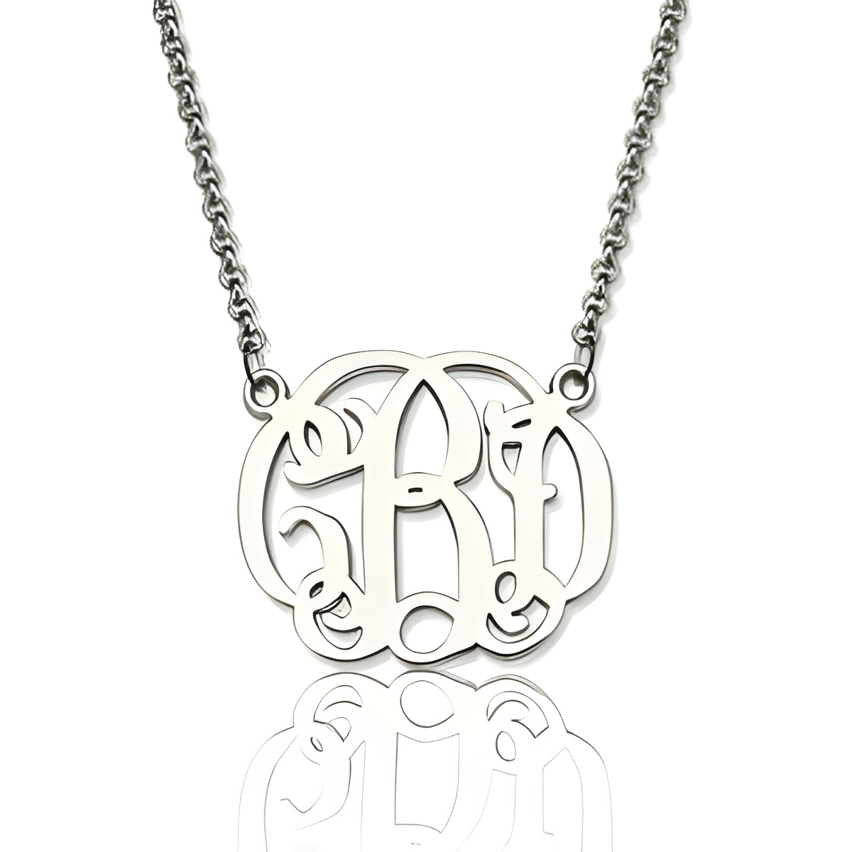 Personalized monogram necklace in sterling silver