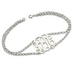 Personalized monogram bracelet for her in sterling silver