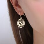 Embrace Your Unique Story – Sterling Silver Circle Monogram Earrings – For Every Moment You Shine - Image 2