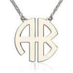 Personalized double initial pendant in sterling silver
