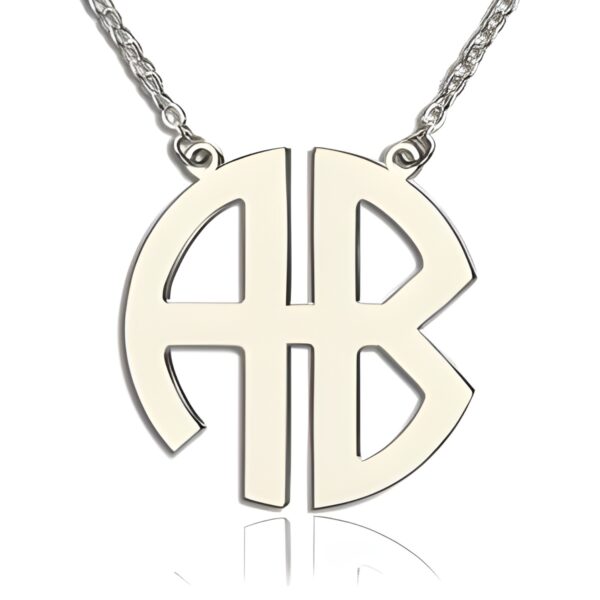 Personalized double initial pendant in sterling silver