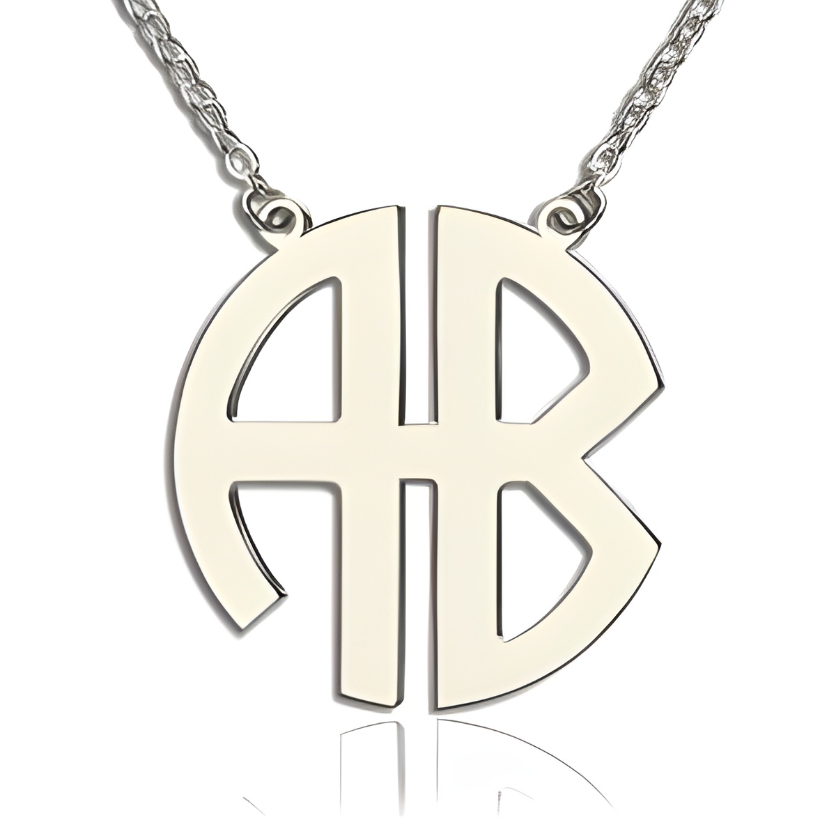 Personalized double initial pendant in sterling silver