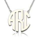 Personalized monogram pendant necklace in sterling silver