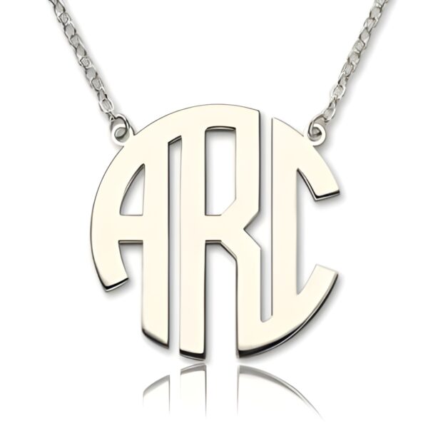 Personalized monogram pendant necklace in sterling silver