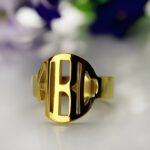Carry Your Story – Block Initial Monogram Ring in 18K Gold Plating – A Timeless Treasure for Loved Ones - Image 2