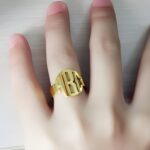 Carry Your Story – Block Initial Monogram Ring in 18K Gold Plating – A Timeless Treasure for Loved Ones - Image 4