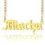 Old English name necklace in 18k gold plating