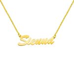 Custom name necklace gift in gold