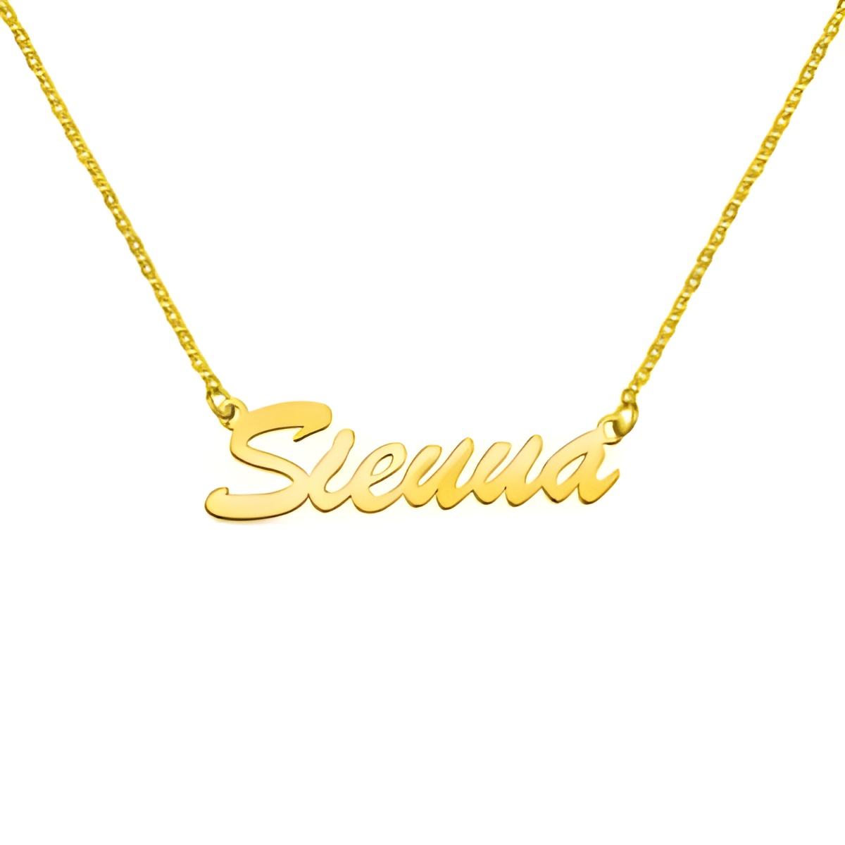 Custom name necklace gift in gold