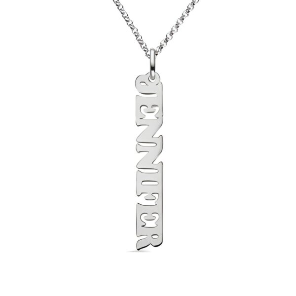 Vertical name necklace for her, embracing personal stories
