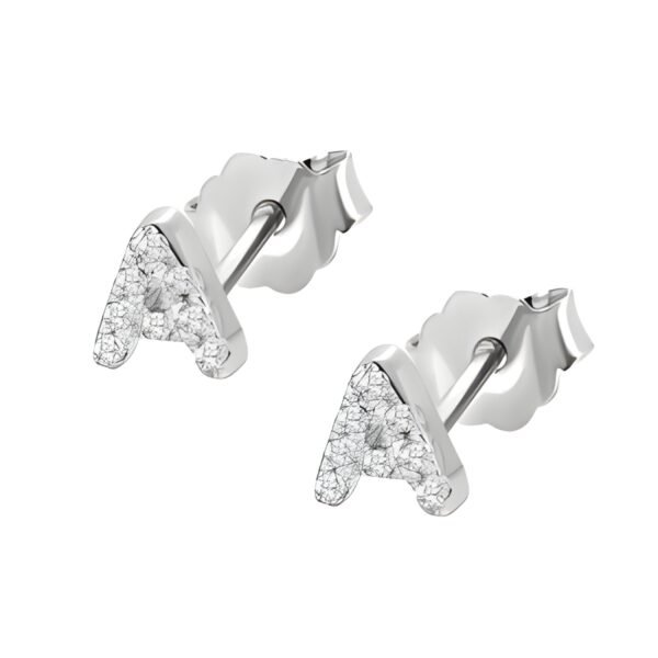 Initial stud earrings with birthstone sparkle