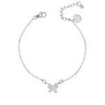 Sterling silver butterfly anklet for grace and luck