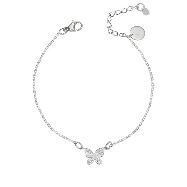 Sterling silver butterfly anklet for grace and luck