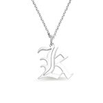 Old English Initial Necklace for Her