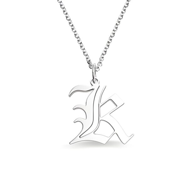 Old English Initial Necklace for Her