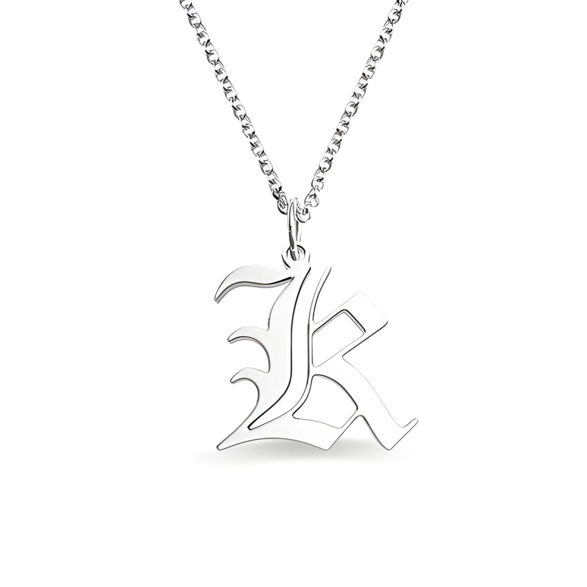 Old English Initial Necklace for Her