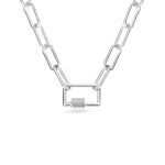 Chunky paperclip chain necklace for bold elegance