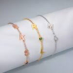 Carry Your Story Close – Sideways Initial & Birthstone Bracelet – A Cherished Keepsake for Loved Ones - Image 3