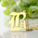 Embrace Timeless Elegance – Custom Old English Initial Charm Necklace – A Bold Statement for Him - Image 2