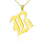 Custom Old English initial charm necklace for him