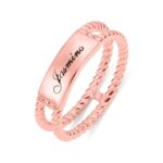 Personalized rose gold name ring for cherished connections
