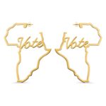 Custom African map hoop earrings celebrating heritage