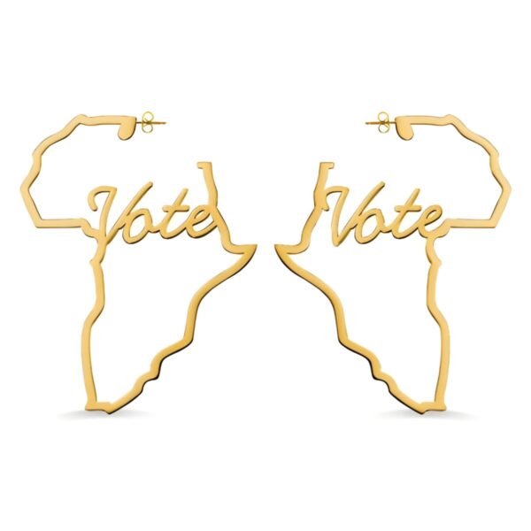 Custom African map hoop earrings celebrating heritage