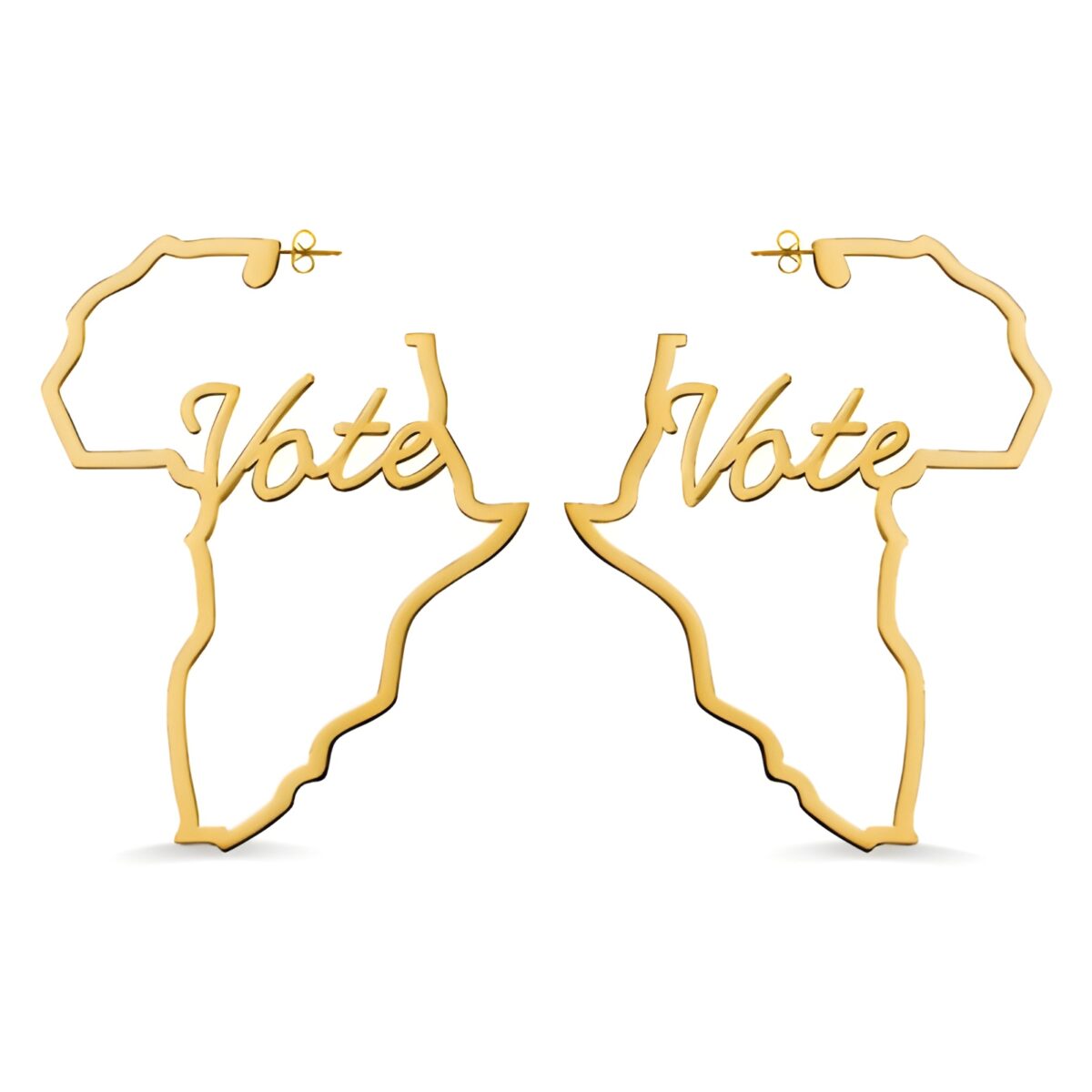 Custom African map hoop earrings celebrating heritage