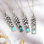 Embrace Your Story – Turquoise Initial Bar Necklace – A Thoughtful Treasure for Her - Image 5