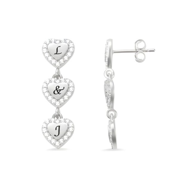 Personalized heart earrings for her, a cherished gift