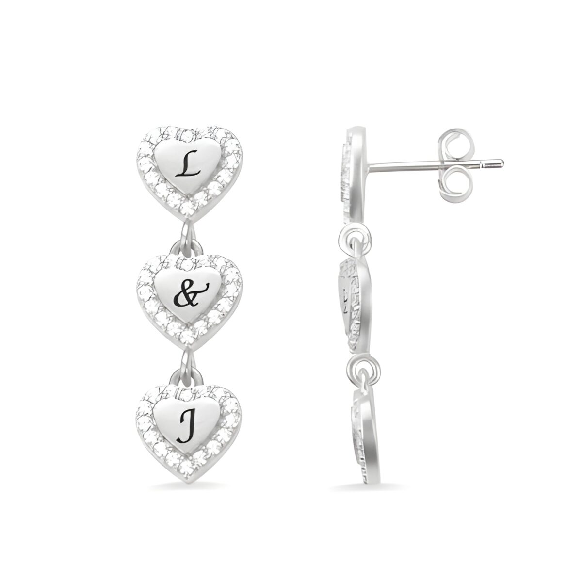 Personalized heart earrings for her, a cherished gift