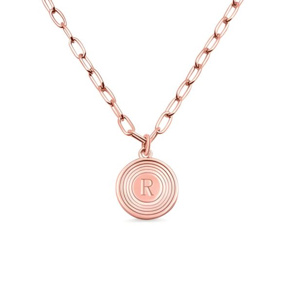 Personalized initial link necklace in rose gold