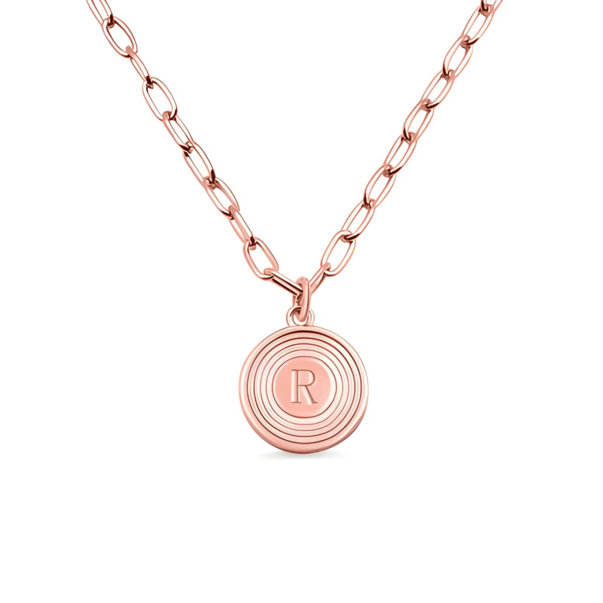 NA135-NA135-2_featured Personalized initial link necklace in rose gold