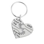 Engraved pocket hug keychain for cherished connections