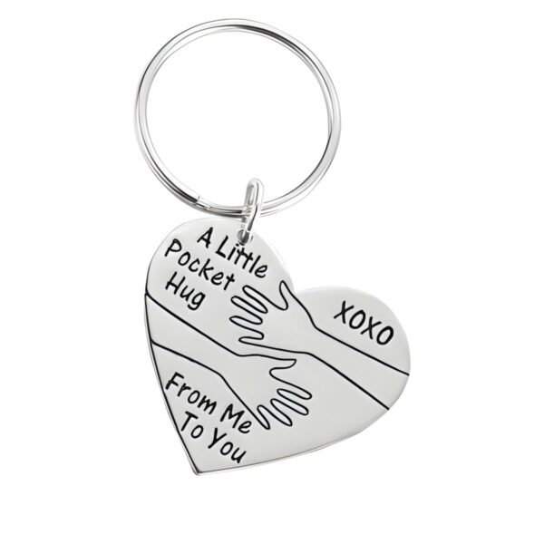 Engraved pocket hug keychain for cherished connections