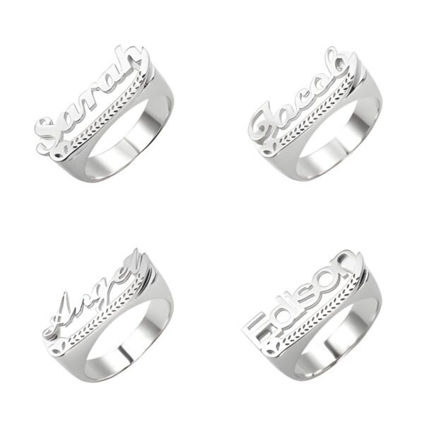 Personalized name ring celebrating your unique journey