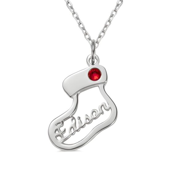 Personalized name birthstone necklace for holiday magic