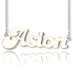 Personalized sterling silver name necklace shining gracefully